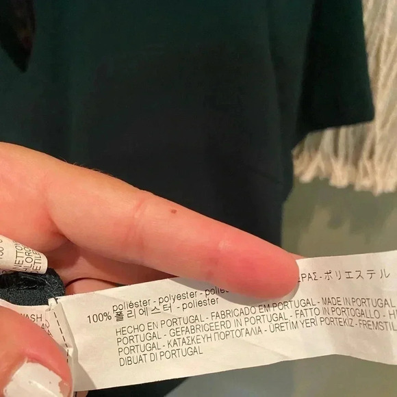 ZARA DARK EMERALD GREEN SHORT SLEEVE KEYHOLE NECK MINI DRESS SIZE S - Picture 7 of 10